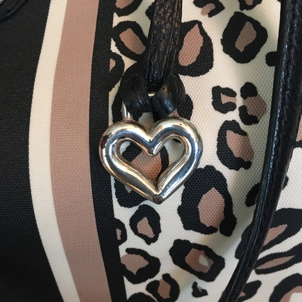Brighton Tula Shopper Tote Cheetah Ocelot Animal Print and Stripe Design - Picture 5 of 13